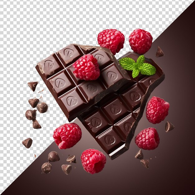 PSD fresh raspberry chocolate png