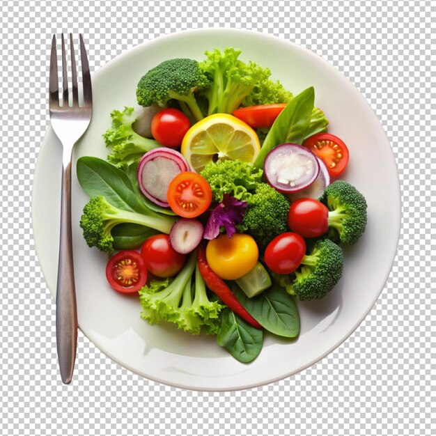 PSD fresh raw food with fork on plate