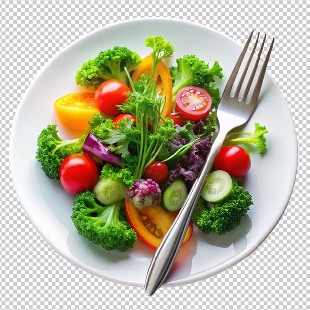 PSD fresh raw food with fork on plate