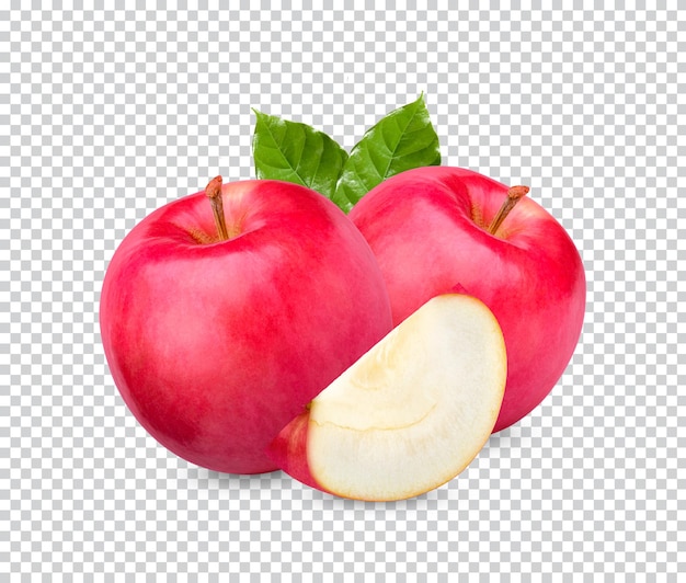 Fresh red apple with lesves isolated Premium PSD