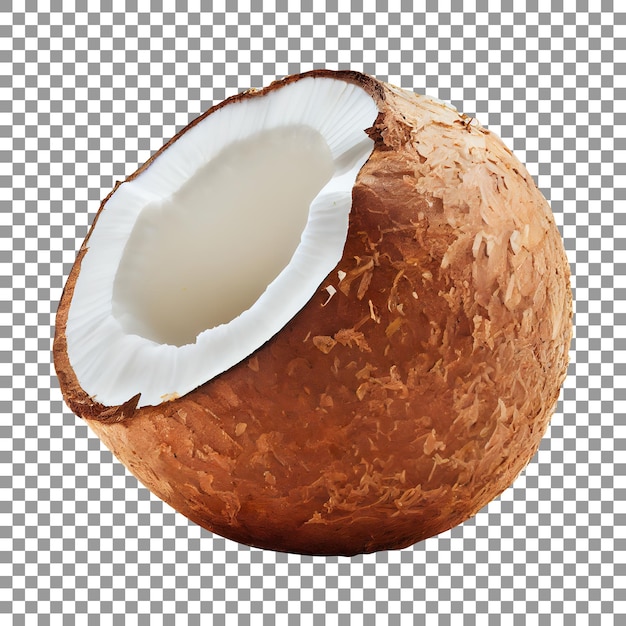 Fresh ripe coconut isolated on transparent background