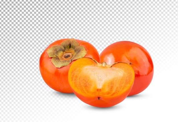 Fresh ripe persimmons isolated