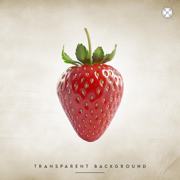 PSD a fresh ripe strawberry isolated on transparent background