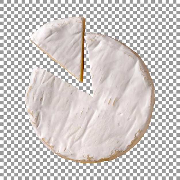 Fresh round cheese cake with white icing on transparent background