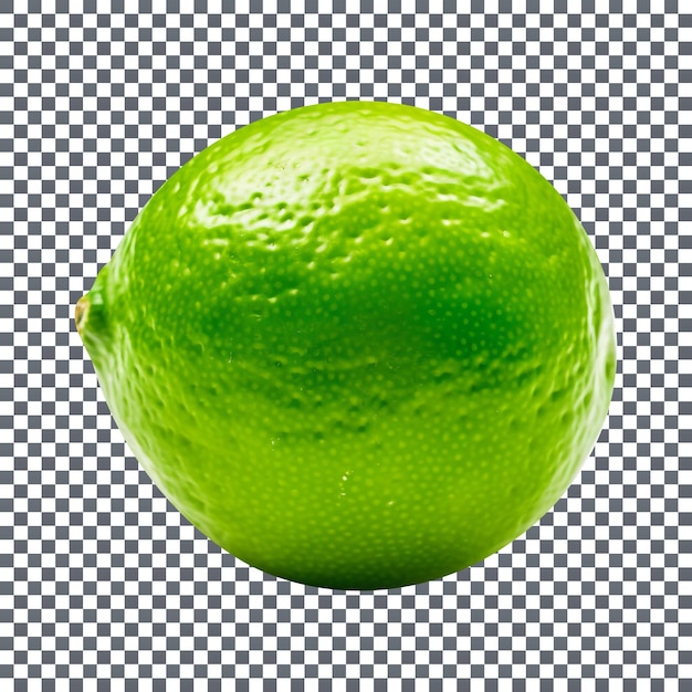 Fresh single lime isolated on transparent background