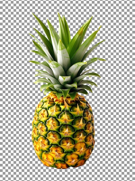 Fresh single pineapple isolated on transparent background