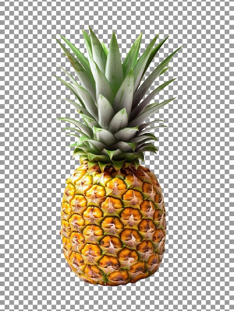 Fresh single pineapple isolated on transparent background