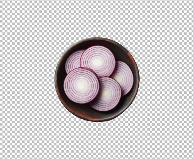 Fresh Slice onion ring with cut in half vegetable isolated transparent background Ai generative