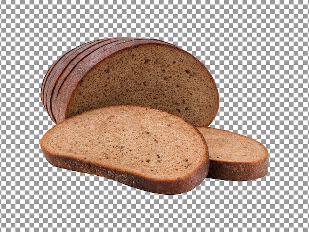 Fresh slices of bread loaf isolated on transparent background