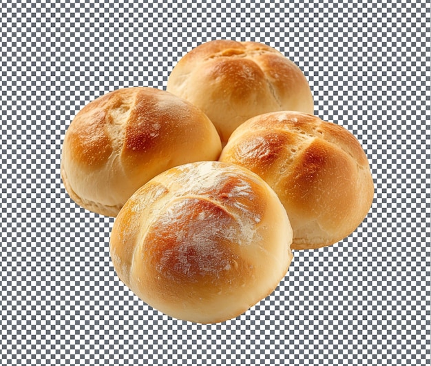 PSD fresh soft bread rolls isolated on transparent background