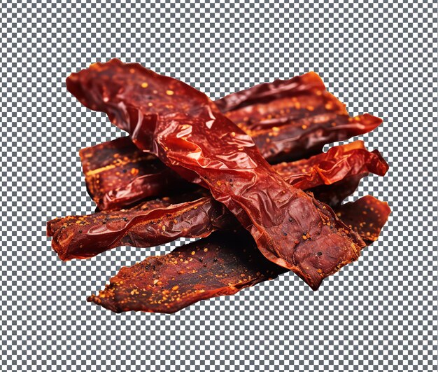 PSD fresh spicy jerky isolated on transparent background