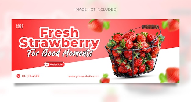 Fresh Strawberry social media promotion and instagram banner template