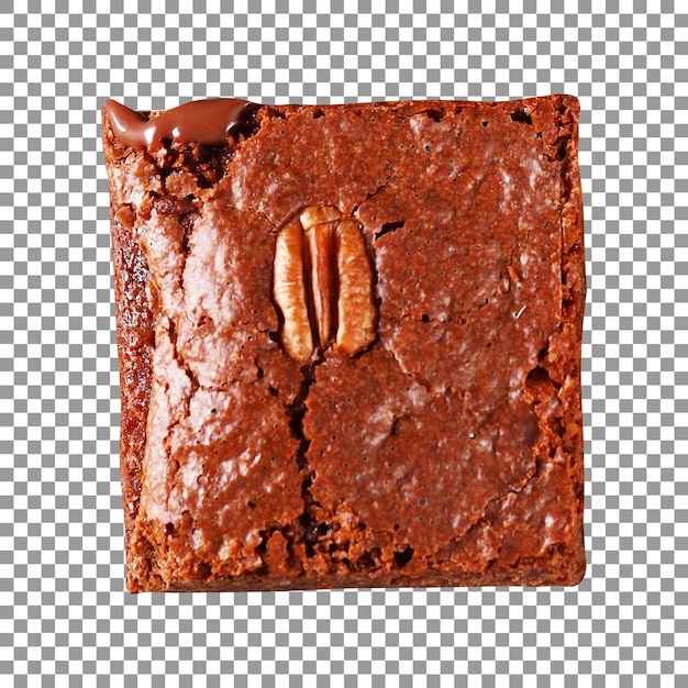 Fresh tasty brownie with transparent background