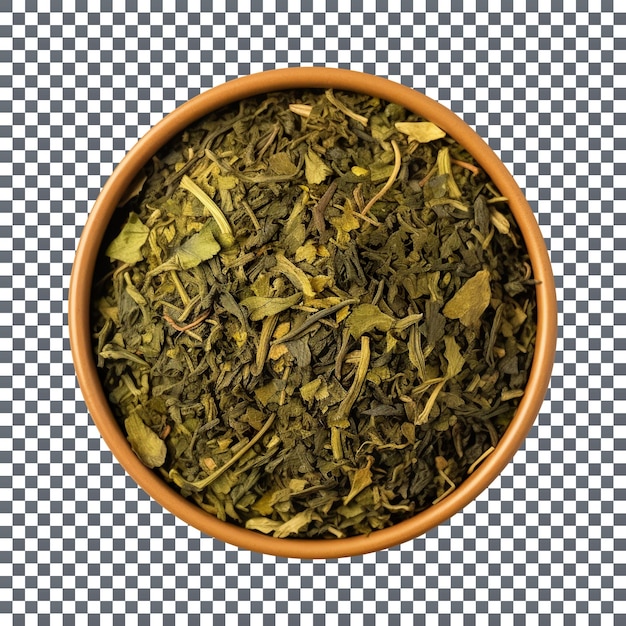 PSD fresh tea in a bowl on transparent background