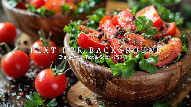 PSD fresh tomato salad with parsley and peppercorns