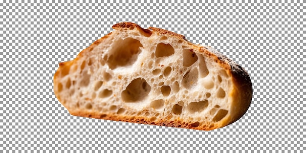 Fresh traditional bread loaf isolated on transparent background