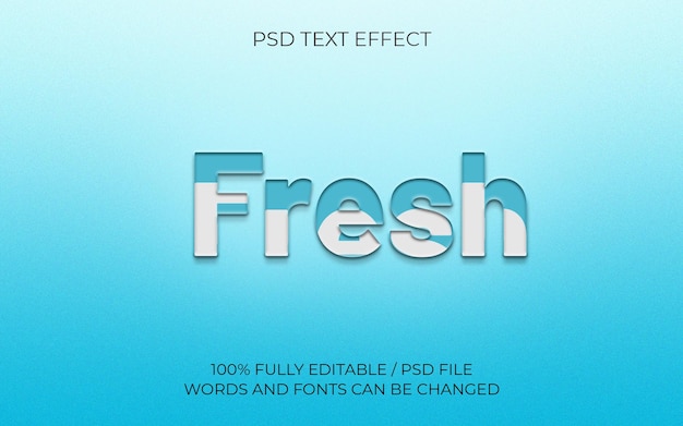 Fresh typography custom text effect design template