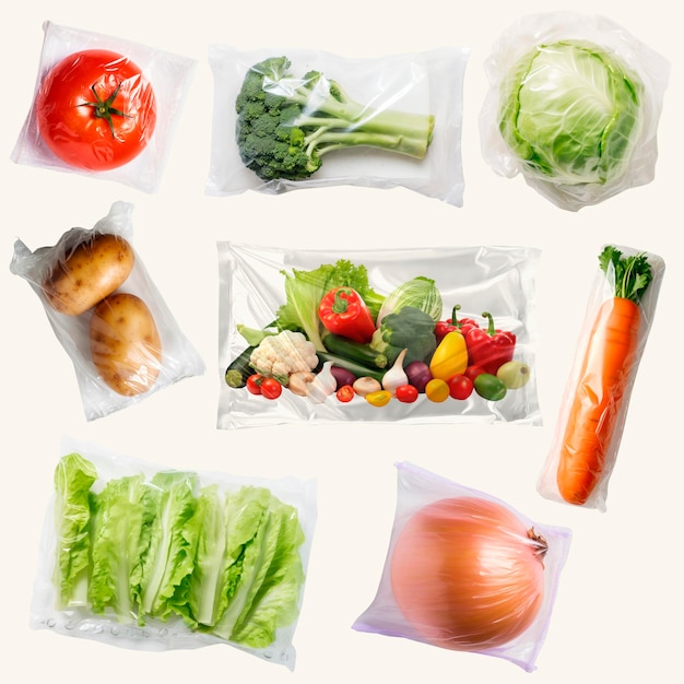 Fresh vacuumsealed vegetables assortment