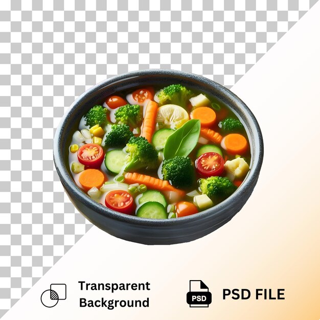 PSD fresh vegetable soup isolated on transparent background