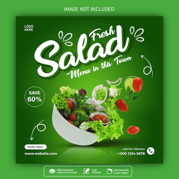 fresh vegetables food social media post banner for facebook and Instagram ads premium PSD