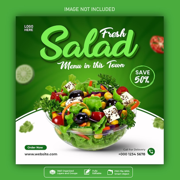 fresh vegetables food social media post banner for facebook and Instagram ads premium PSD