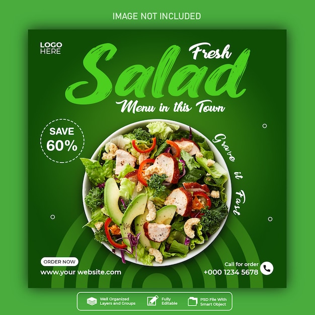 fresh vegetables food social media post banner for facebook and Instagram ads premium PSD