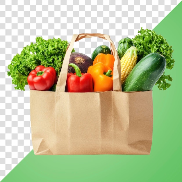 Fresh vegetables in paper bag