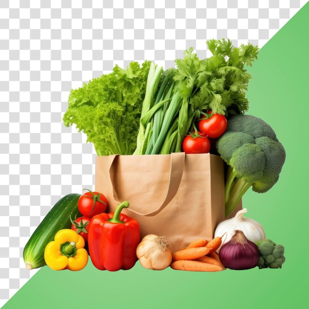 Fresh vegetables in paper bag