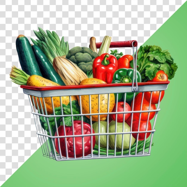 Fresh vegetables in shopping basket