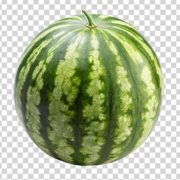 A fresh watermelon isolated on Transparent background