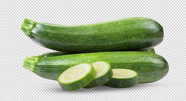 Fresh zucchini isolated on alpha layer