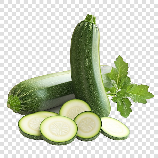 fresh Zucchini isolated on a transparent background