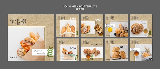 Freshly baked bread posts templates