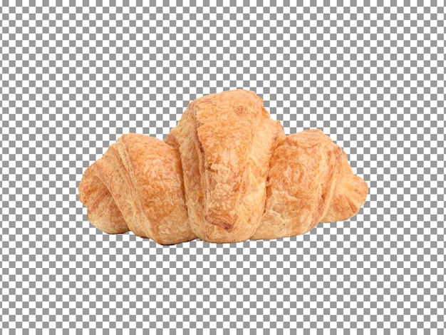 Freshly baked croissant isolated on transparent background