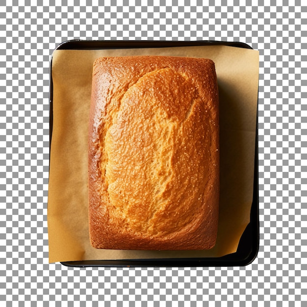 Freshly baked honey bread loaf isolated on transparent background