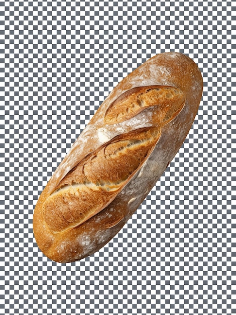 Freshly baked italian bread loaf isolated on transparent background