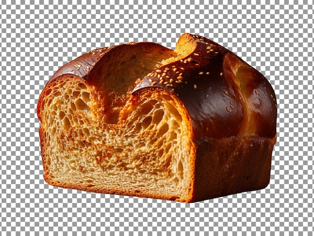 Freshly baked loaf of bread isolated on transparent background