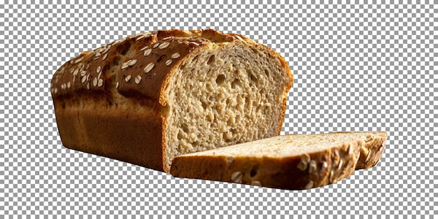 Freshly baked loaf of bread isolated on transparent background