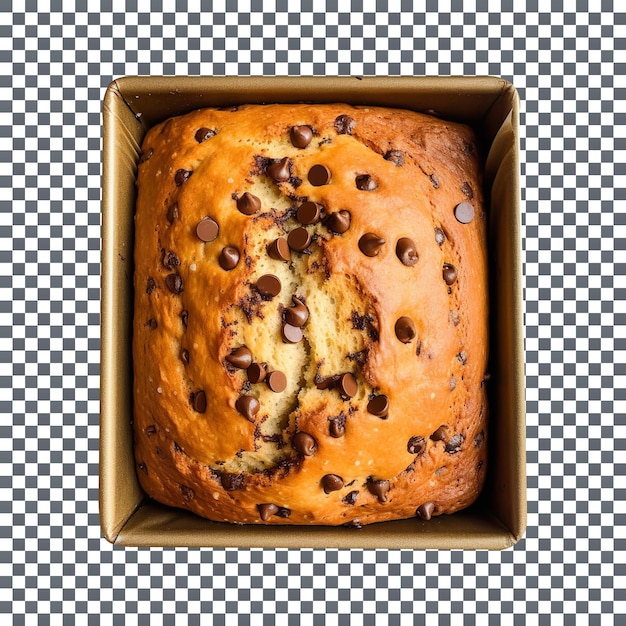 PSD freshly baked loaf of chocolate chip bread isolated on transparent background