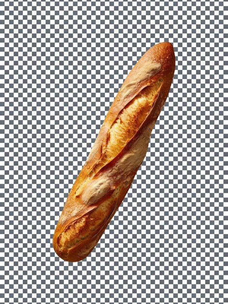 PSD freshly baked long bread loaf isolated on transparent background