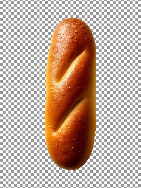 Freshly baked long bun isolated on transparent background