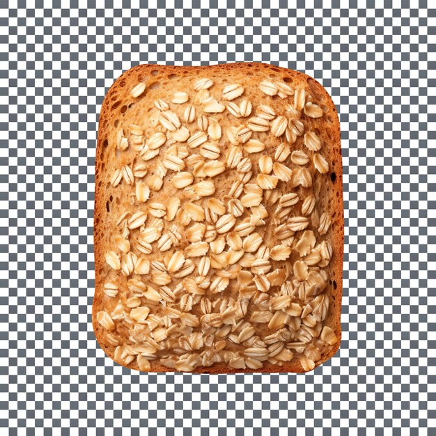 PSD freshly baked oatmeal bread loaf isolated on transparent background