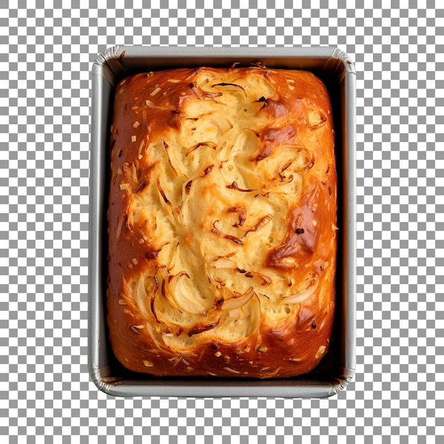 PSD freshly baked onion bread loaf isolated on transparent background