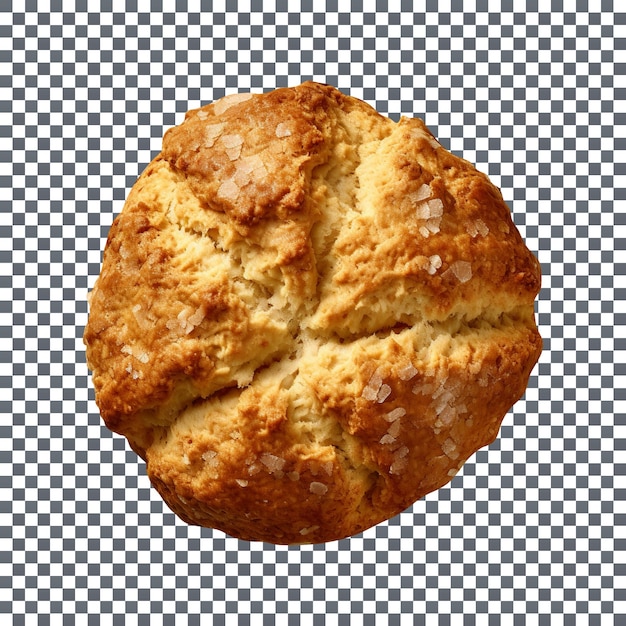 Freshly baked scone traditional bread isolated on transparent background