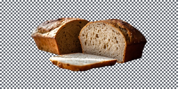 Freshly baked sunflower seeds bread loaf isolated on transparent background