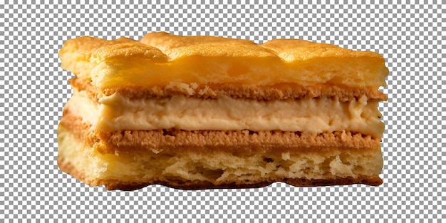 Freshly layered texture bread isolated on transparent background