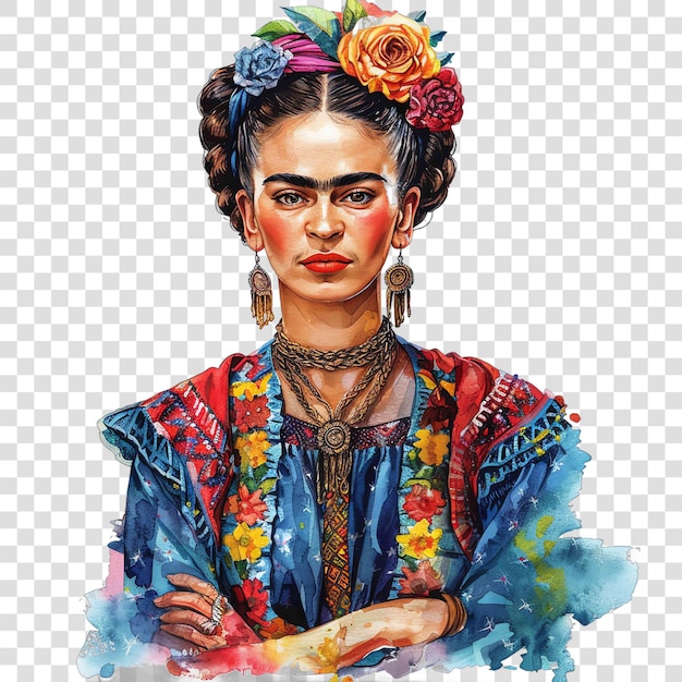 PSD frida kahlo mexican illustration