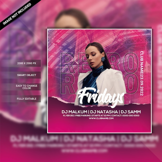 Friday club night party flyer template