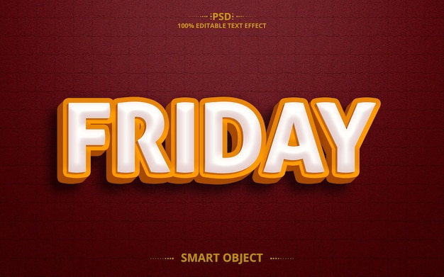 Friday creative best 3d psd text effect design