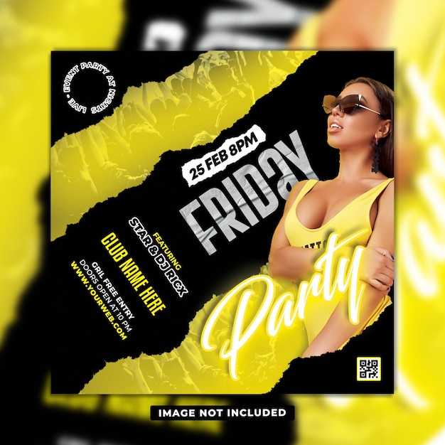 Friday hangover night party club dj flyer template designs